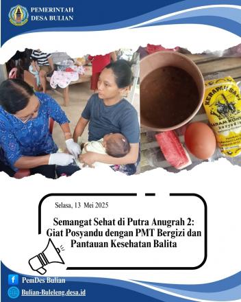 Semangat Sehat di Putra Anugrah 2: Giat Posyandu dengan PMT Bergizi dan Pantauan Kesehatan Balita