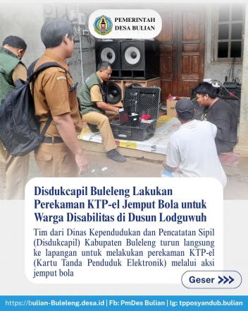 Disdukcapil Buleleng Lakukan Perekaman KTP-el Jemput Bola untuk Warga Disabilitas di Dusun Lodguwuh