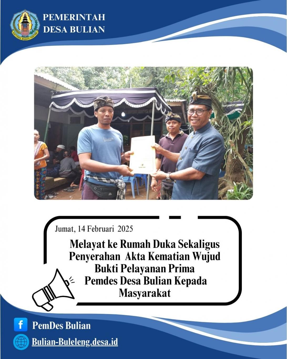 Pelayanan Prima Pemerntah Desa Bulian Dalam Menerbitkan Akta Kematian ...